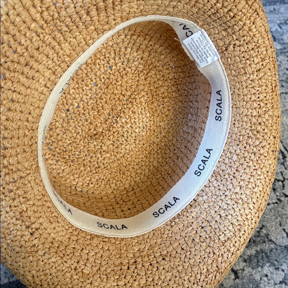 Scala Twisted Raffia Straw crushable Boater Hat - Picture 2 of 7